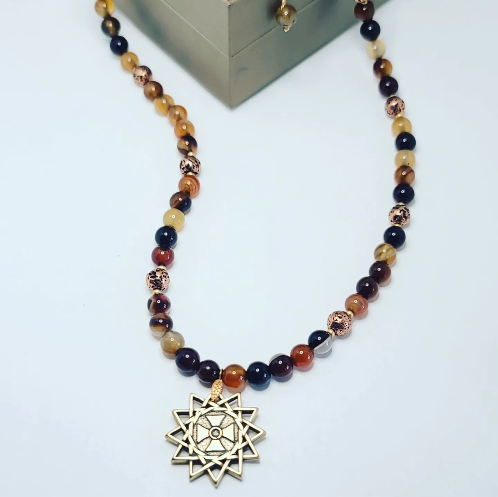 Lace Agate amulet Necklace
